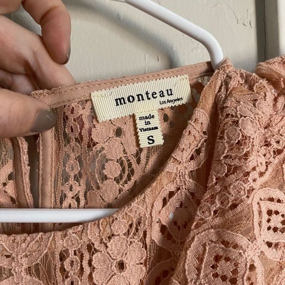 Monteau Mauve Lace Sleeveless Dress Size Small - Picture 3 of 15